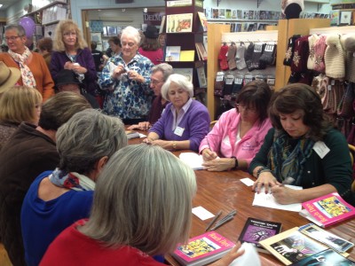 Book signing at launch party